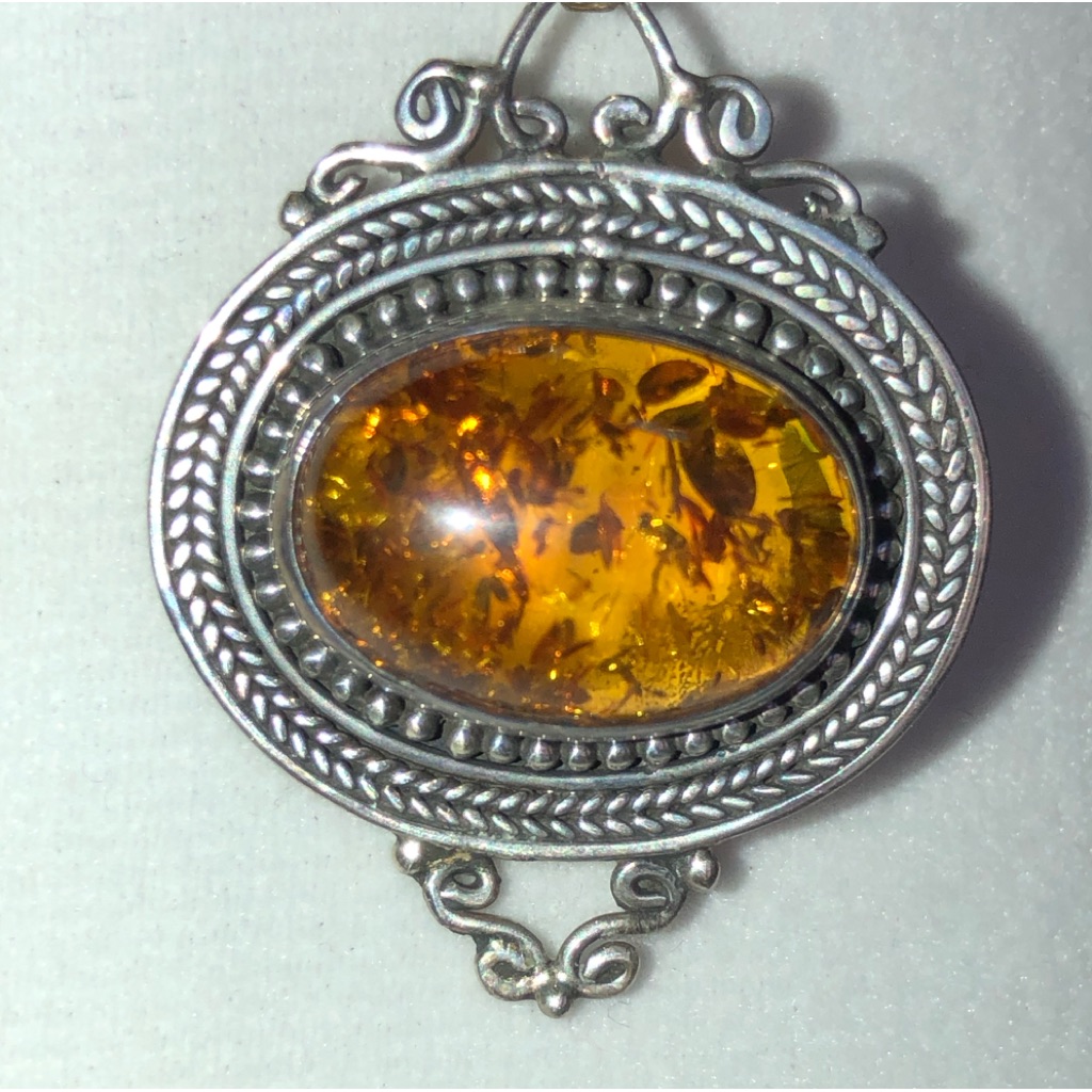 Artisan Crafted Baltic Amber Gemstone 1400 Cts Sterling Pendant 39$
